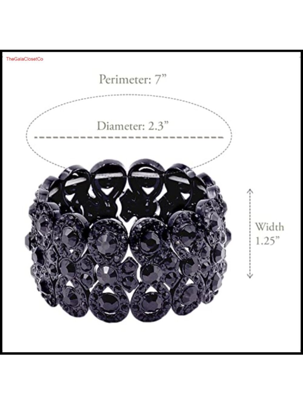 Infinity Shape Rhinestone Stretch Bracelet Evening Party Jewelry - Picture 4 of 6